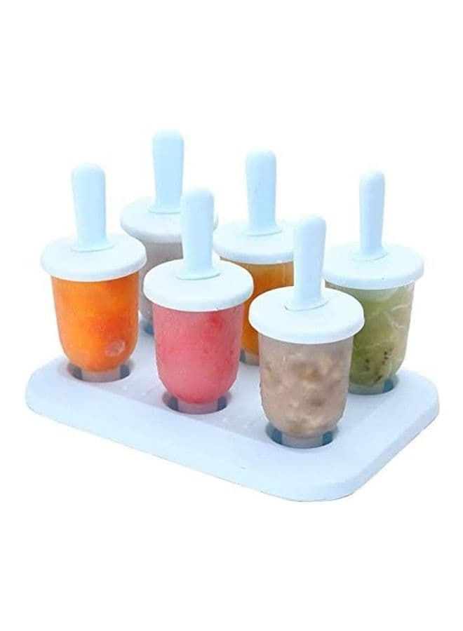 6 Pieces Cavities Ice Cream Mold Blue/White