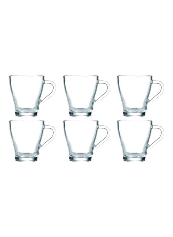 6-Piece Glass Mug Set Clear