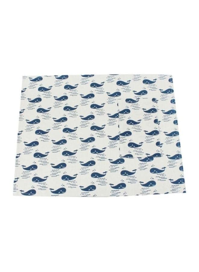 Dining Table Mat White/Blue 33x43x0.2cm