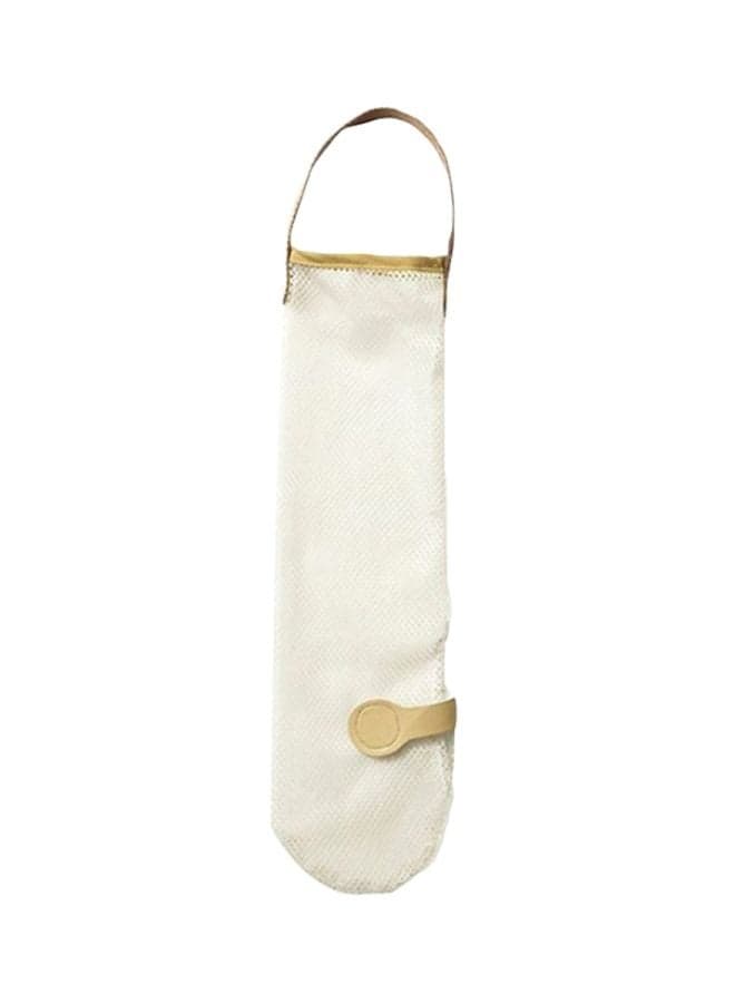 Vegetable Onion Garlic Hanging Storage Bag Beige 40x11cm