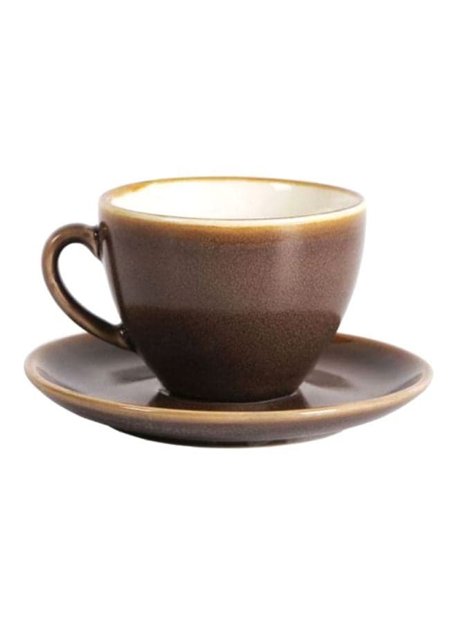 Kiln Coffee Cup And Saucer Set Brown 10 x 2 x 3inch