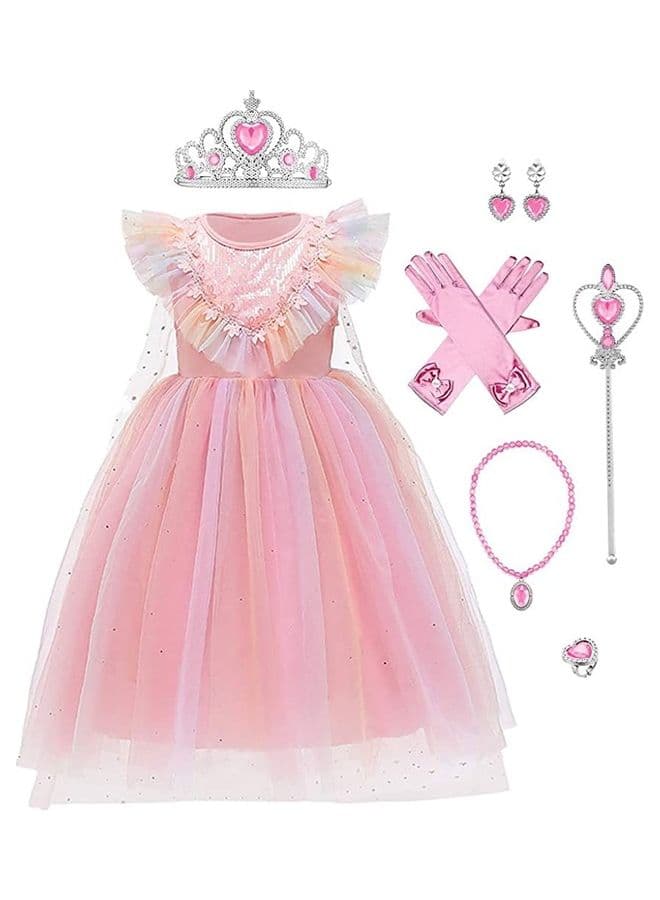 Princess Party Costume with Jewellery Set 130cm