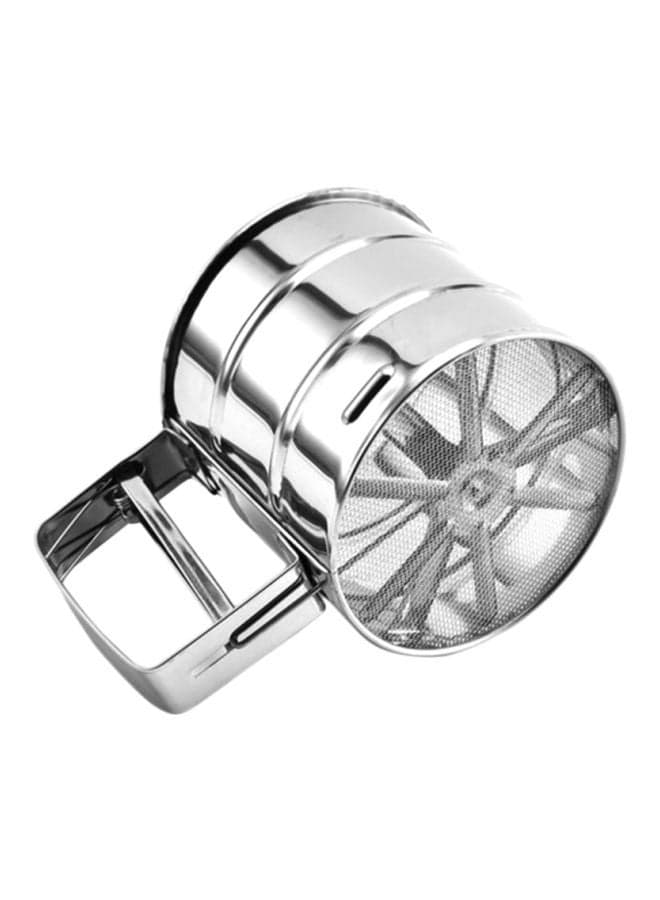 Stainless Steel Flour Sieve Tool Silver 10.5x9.5cm