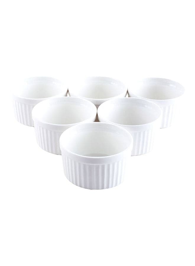 6-Piece Ramekin White 9x9x5cm