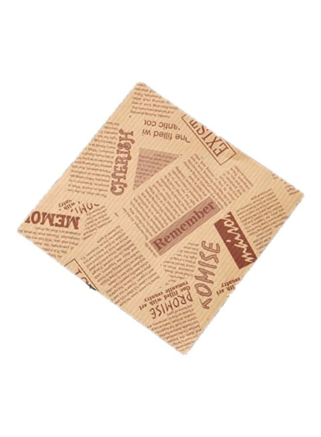 100-Piece Retro Style Simple Letters Pattern Triangle Bag Brown 100x(12.5x12)cm