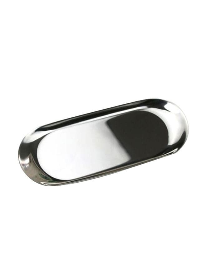 Oval Iron Plate Silver 23x9.5cm