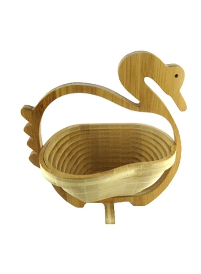 Wooden Creative Fruit Basket Duck Shape Beige 27x30x1.8cm