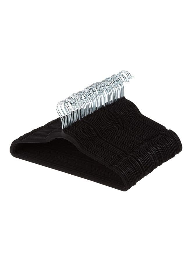 30-Piece Non-Slip Velvet 360 Degree Swivel Hangers Set Black/Silver 40cm