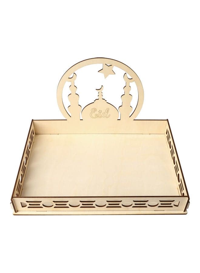 Wooden Ramadan Table Tray Beige 35.8x25.9x15.3cm