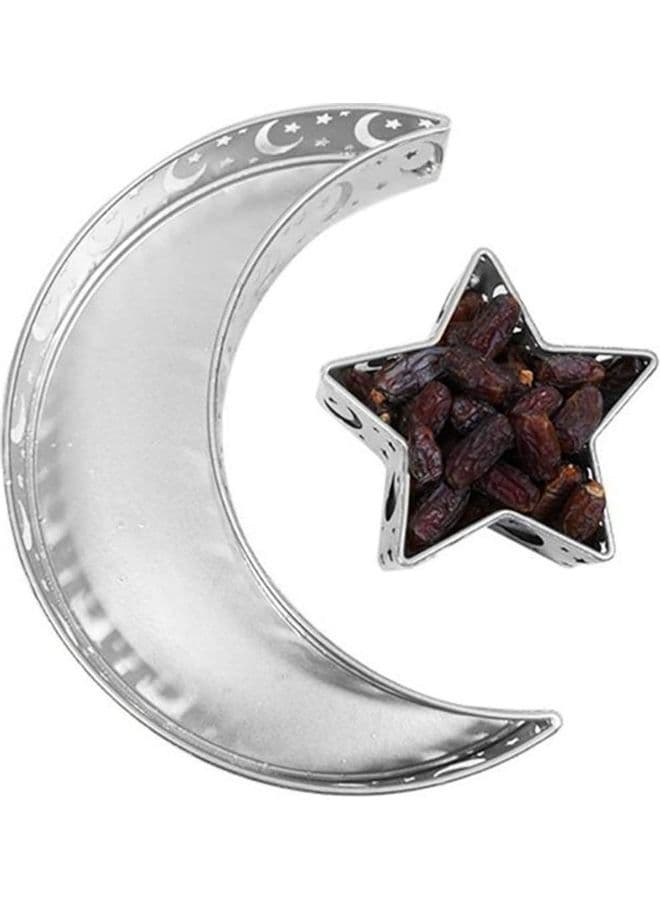2-Piece Moon And Star Tray Silver