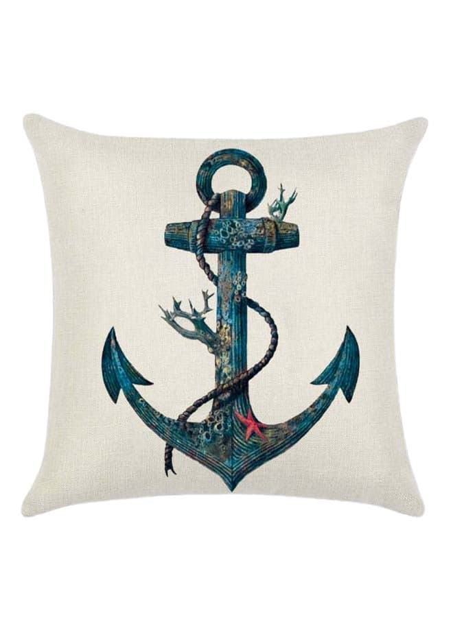 Anchor Printed Cushion Cover Cotton Blend Multicolour 45 x 45cm