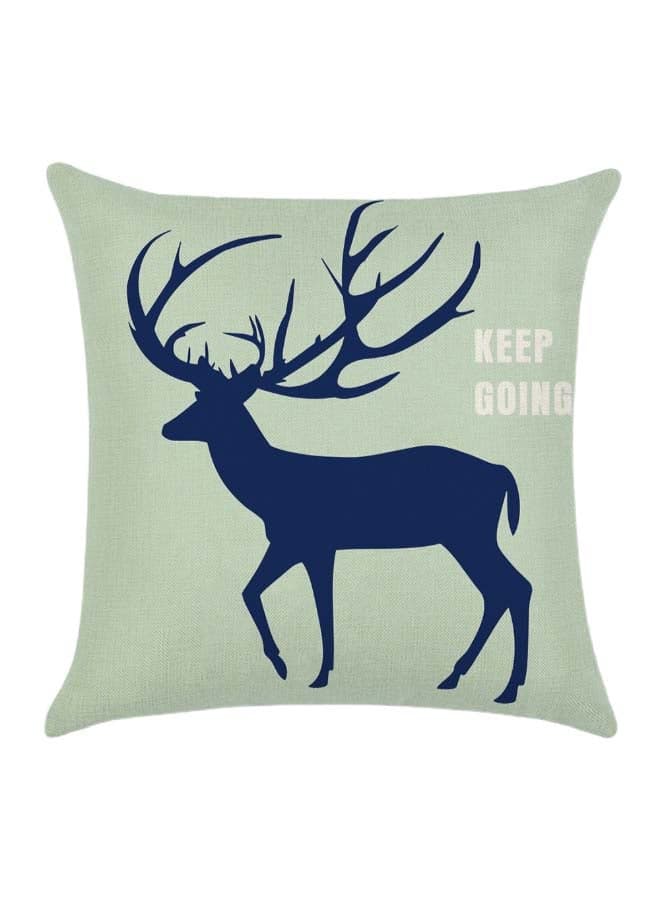 Antler Printed Cushion Cover Cotton Blend Multicolour 45 x 45cm