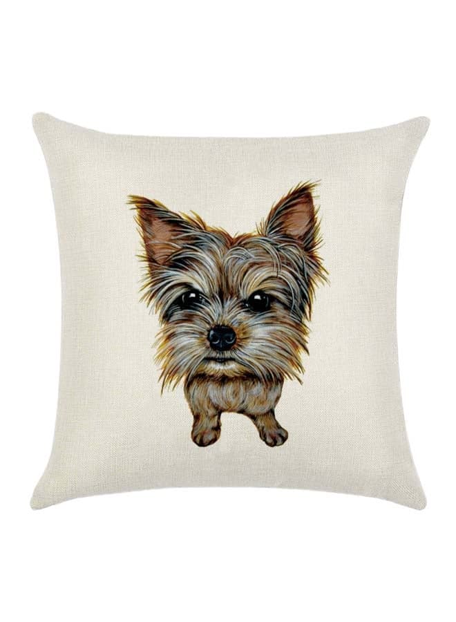 Puppy Printed Cushion Cover Cotton Blend Multicolour 45 x 45cm