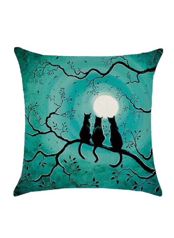 Moon Vibes Printed Cushion Cover Cotton Blend Multicolour 45 x 45cm