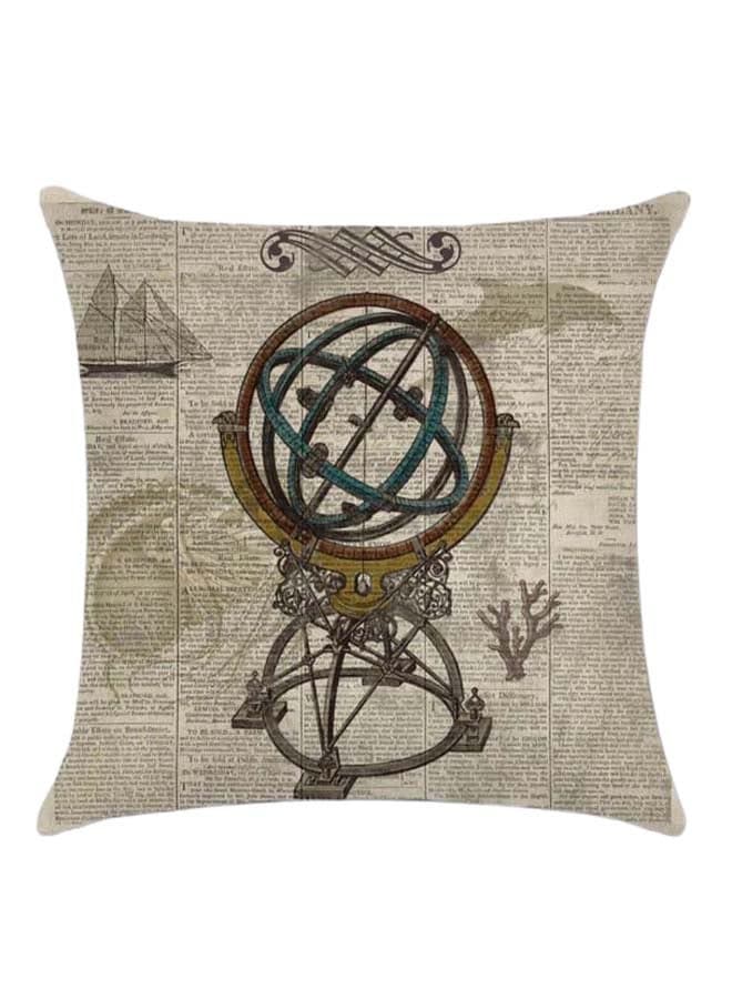 Sailor Globe Printed Cushion Cotton Blend Multicolour 45 x 45cm