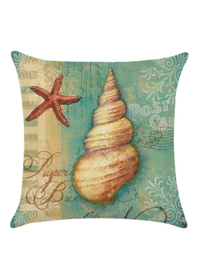Sealife Printed Cushion Cover Cotton Blend Multicolour 45 x 45cm