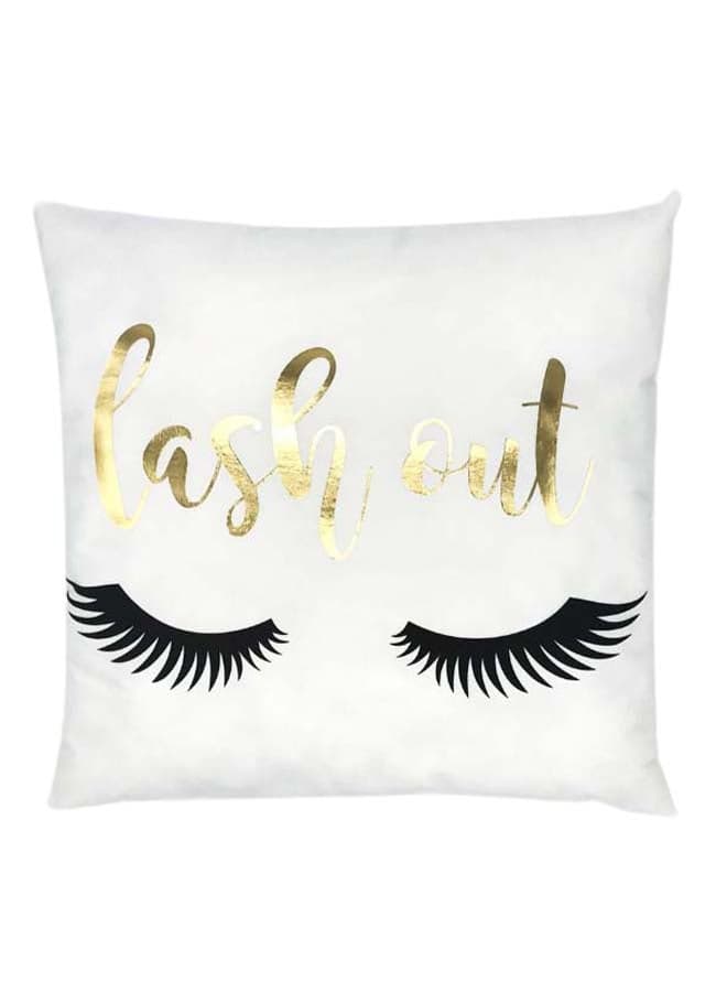 Eyelash Metallic Printed Cushion cotton_blend Multicolour 45 x 45cm