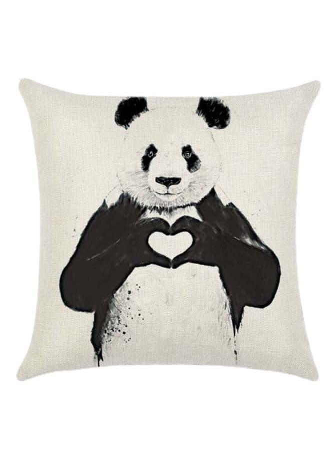 Bear Printed Cushion Cover Cotton Blend Multicolour 45 x 45cm
