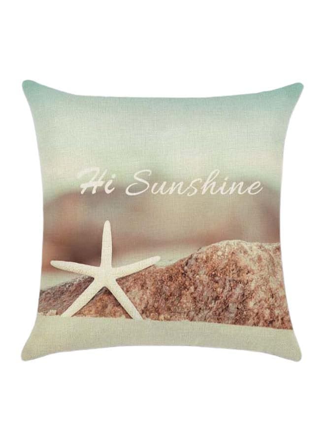 Beach Printed Cushion Cover Cotton Blend Multicolour 45 x 45cm
