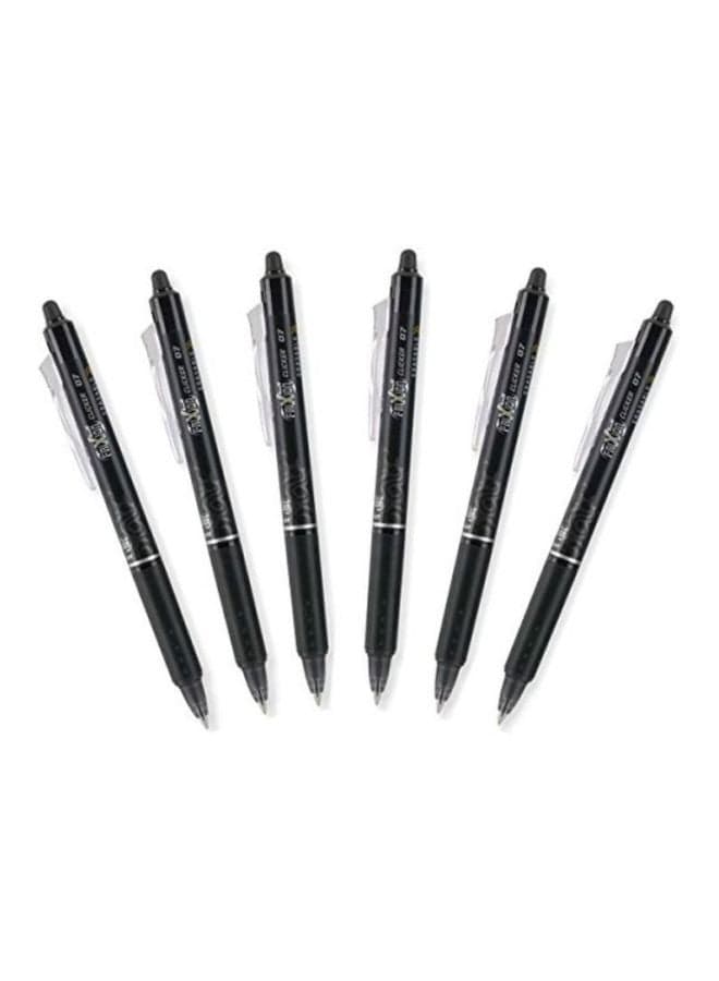 6-Piece Frixion Clicker Erasable Gel Pens Black/Grey