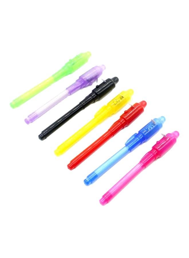 7-Piece Invisible Ink Magic Light Pen Set Yellow/Red/Blue