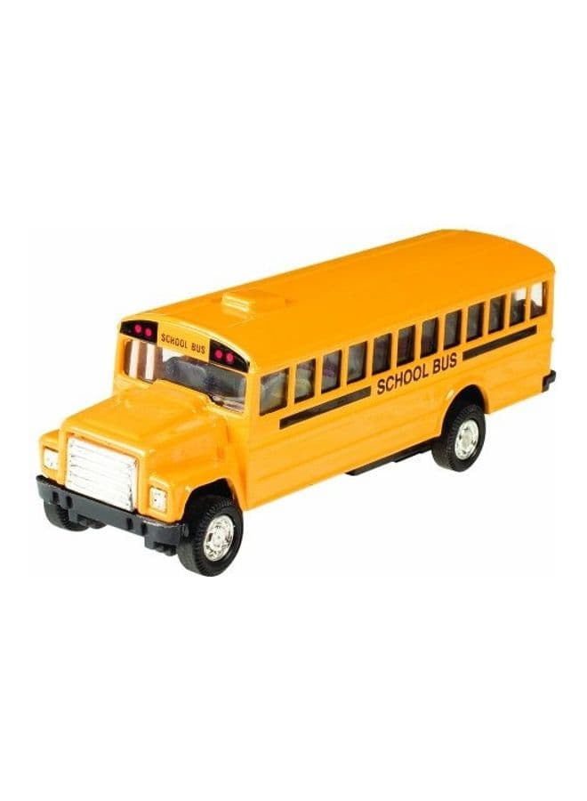 Pull-Back School Bus Toy Yellow