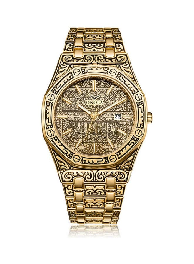 Men's 3ATM Stainless Steel Classic Wristwatch - 42 mm - Gold