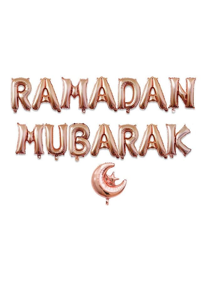 Decorative Ramadan Mubarak Letter with Moon-Star Aluminum Balloon