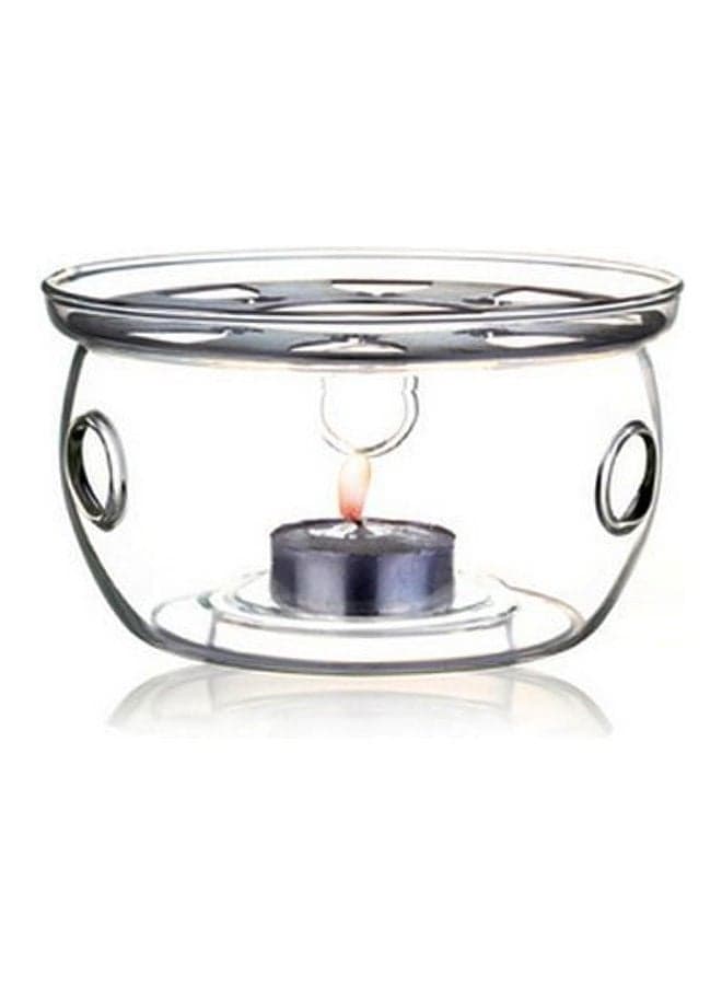 Glass Tea Pot Warmer Transparent 13.5x13.5x8cm