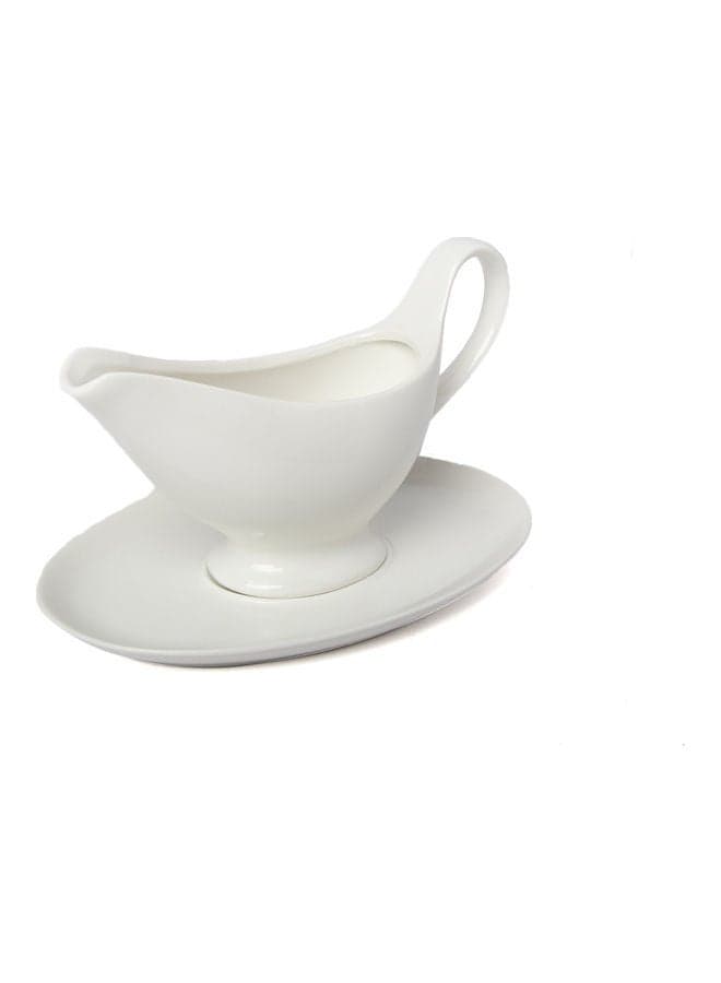 Sauce Bowl With a Plate White 2x14.5x22.5cm