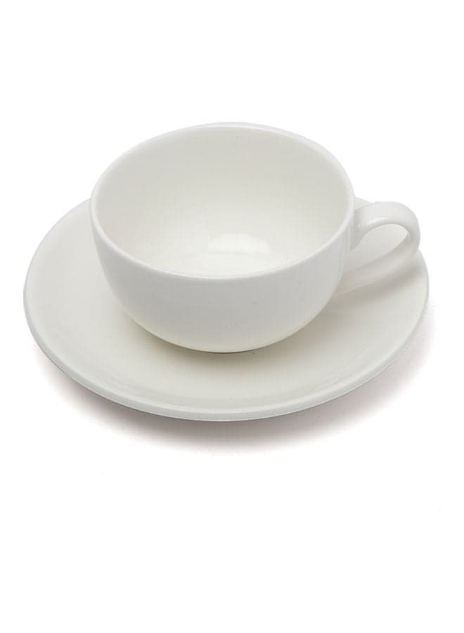 Elegant Milk Mug With Plate White 180ml