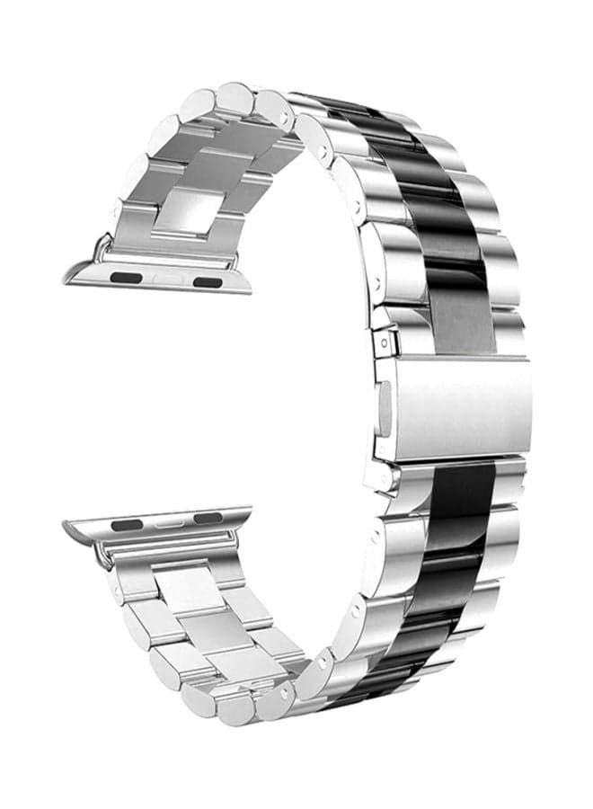 Replacement Adjustable Strap For Apple Watch Series 4 44mm Silver/Black