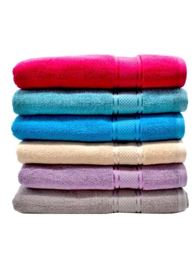 6-Piece Cotton Bath Towel Set Multicolour 70x140cm