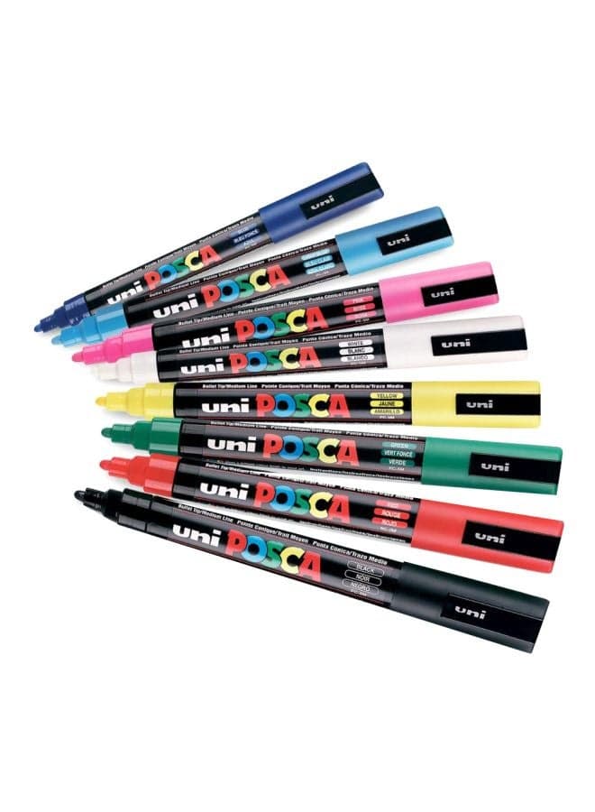8-Piece Bullet Shaped Paint Marker Set 1.8-2.5 mm Multicolour