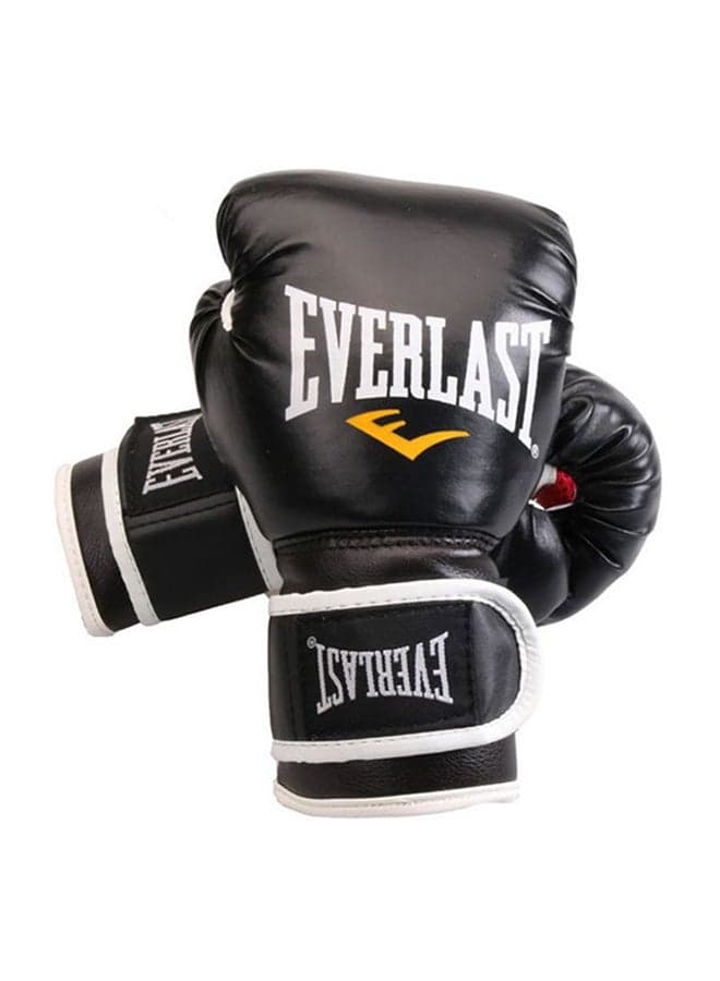 Pair of Full Finger Professional Boxing Gloves, 330g – Black/White Sparring & Training Gloves 330grams