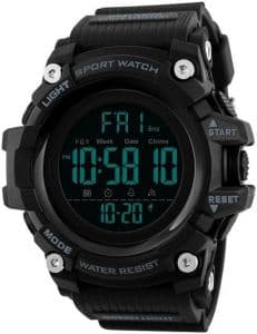 Men's Rubber Strap Digital Wrist Watch 1384 - 55 mm - Black