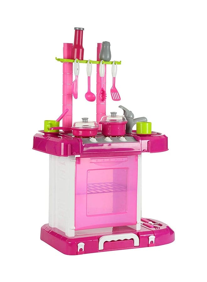 Portable Lightweight Compact Unique Detailed Design Pretend Kitchen Play Set inch