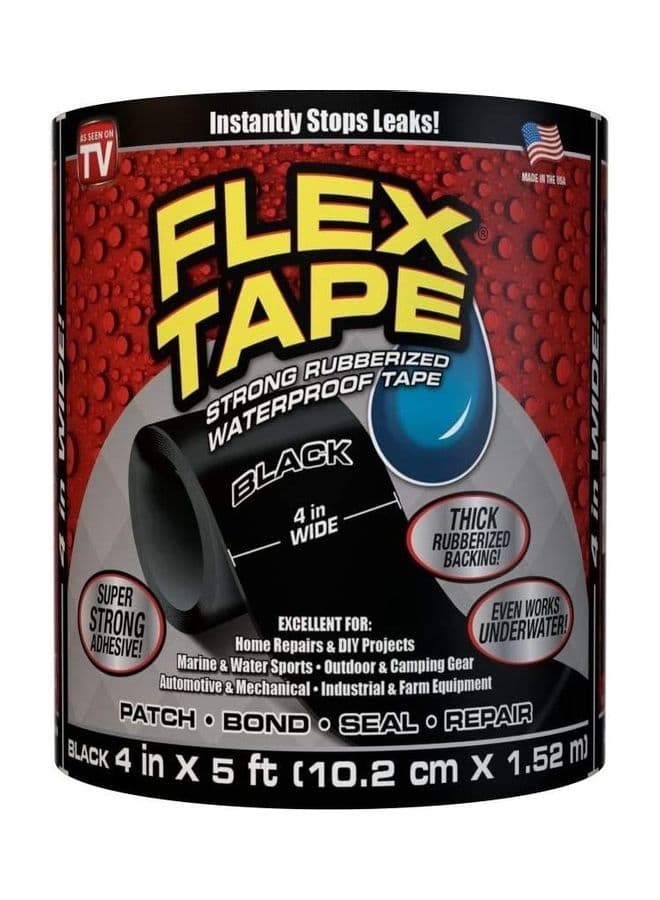 Strong Waterproof Flex Tape Black 1.52meter