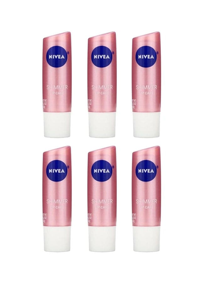 6-Piece Pearly Shimmer Lip Balm 6x4.8grams