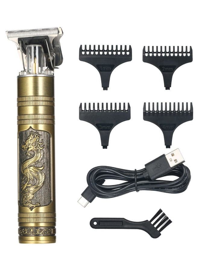 USB Rechargeable Hair trimmer Electric Haircut Kit Gold/Black