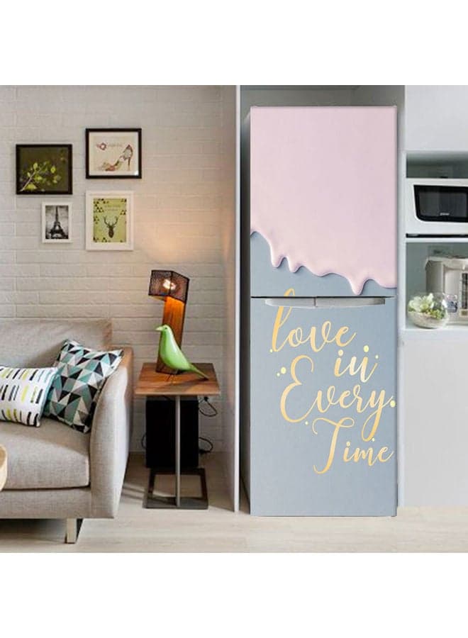 Waterproof Printed Refrigerator Sticker Pink/Grey 50 x 120cm