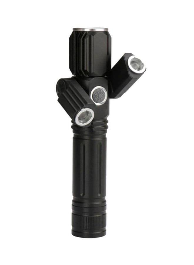 New Multi-function Glare Led Three-head Flashlight Outdoor Riding Direct Charge Black