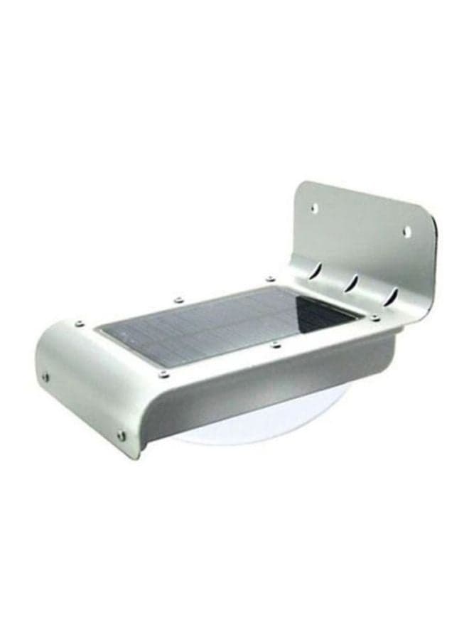 Waterproof Solar 16LEDs Light Sound Sensor Wall Mount Garden Lamp Silver 132x92x76mm