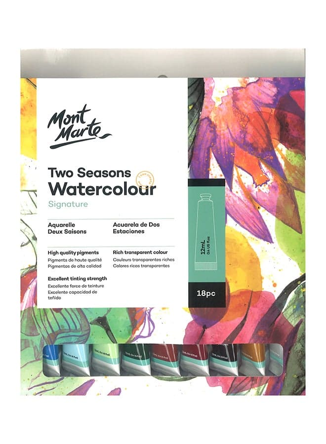 Two Seasons Watercolours Set Of 18 Multicolour