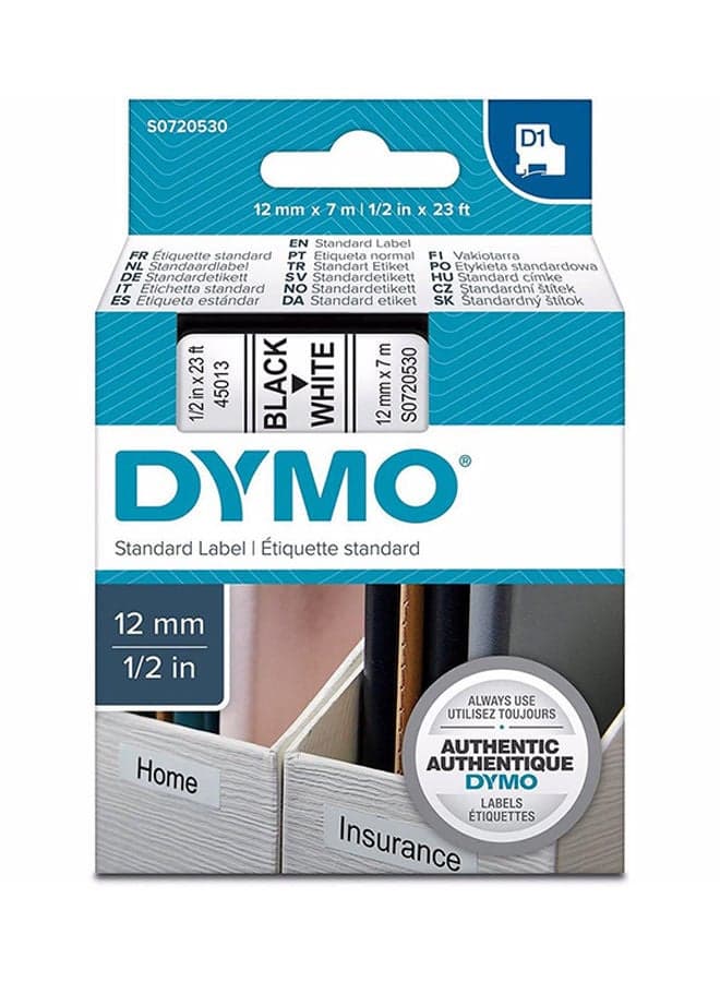 D1 Labelling Tape White