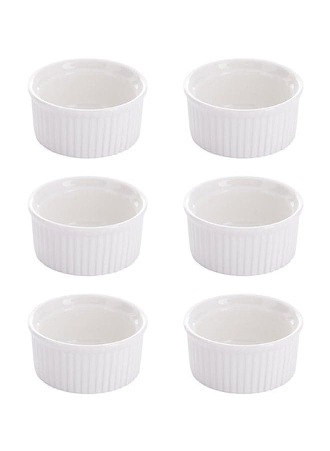 6-Piece Mini Sauce Dish White 6x3inch