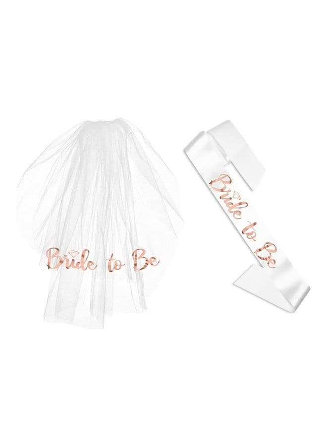 Bride To Be Themed Veil And Sash Vail: 23.6x20, Sash: 4x33inch