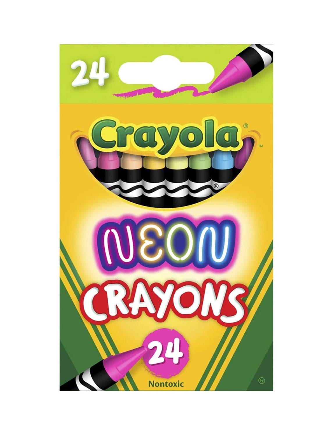 24 ct. Neon Crayons 11.43x7.15x2.7cm