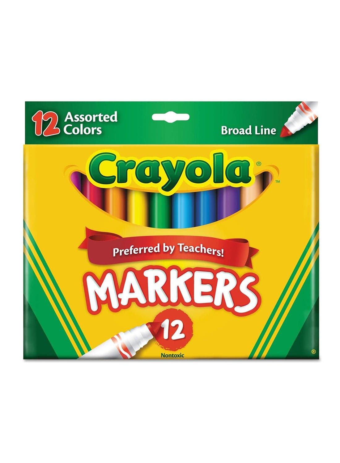 12 Ct. Assorted, Broad Line Markers 17.15x19.2x1.6cm