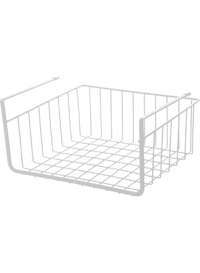 Metal Wire Under Shelf Hanging Basket White 31x16x26.5cm